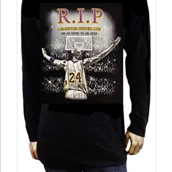 KOBE Bryant lightweight hoodie men’s black NWOT - Picture 2 of 7